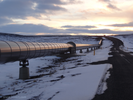 Iceland, a pipeline for a district heating network