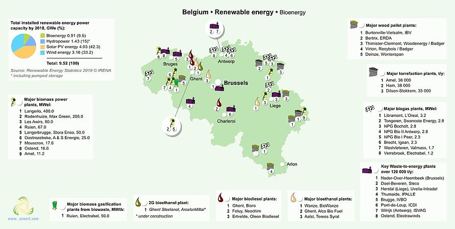 Figure 8. Renewable energy in Belgium: bioenergy